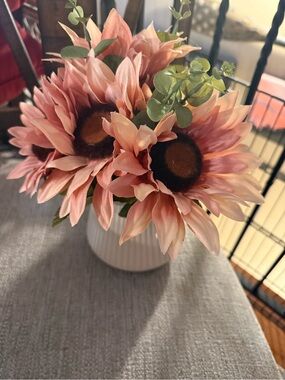 Unknown Brand Pink Sunflower Faux Floral Arrangement
